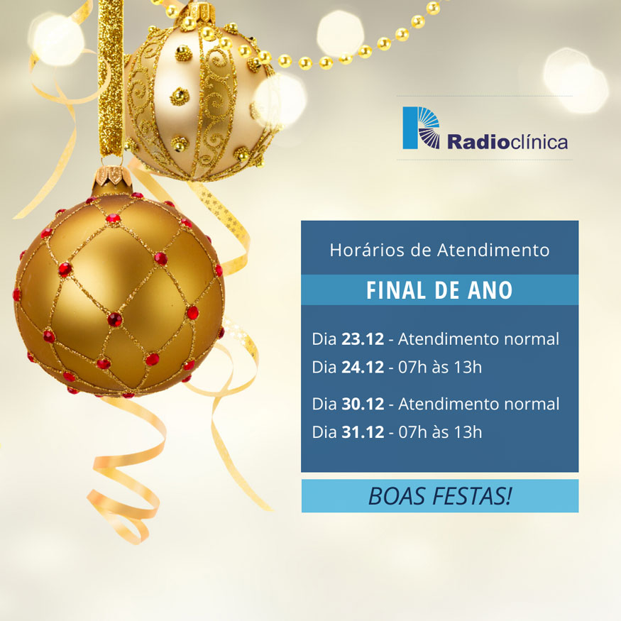 Confira os dias e horários de atendimento – Final de Ano | Radioclínica Confira os dias e horários de atendimento - Final de Ano | Radioclínica